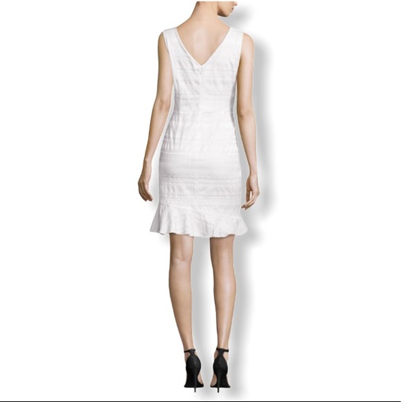 NYDJ mini dress Layla jacquard blue ruffle sheath 6 - Picture 2 of 9